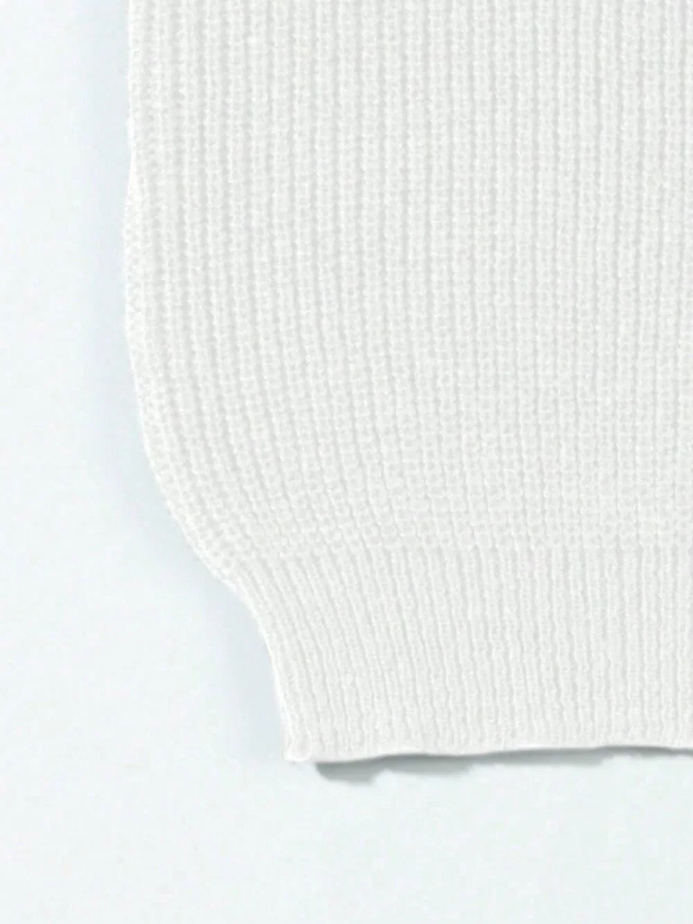 White Casual Men's Long Sleeve Crewneck Pullover Sweater